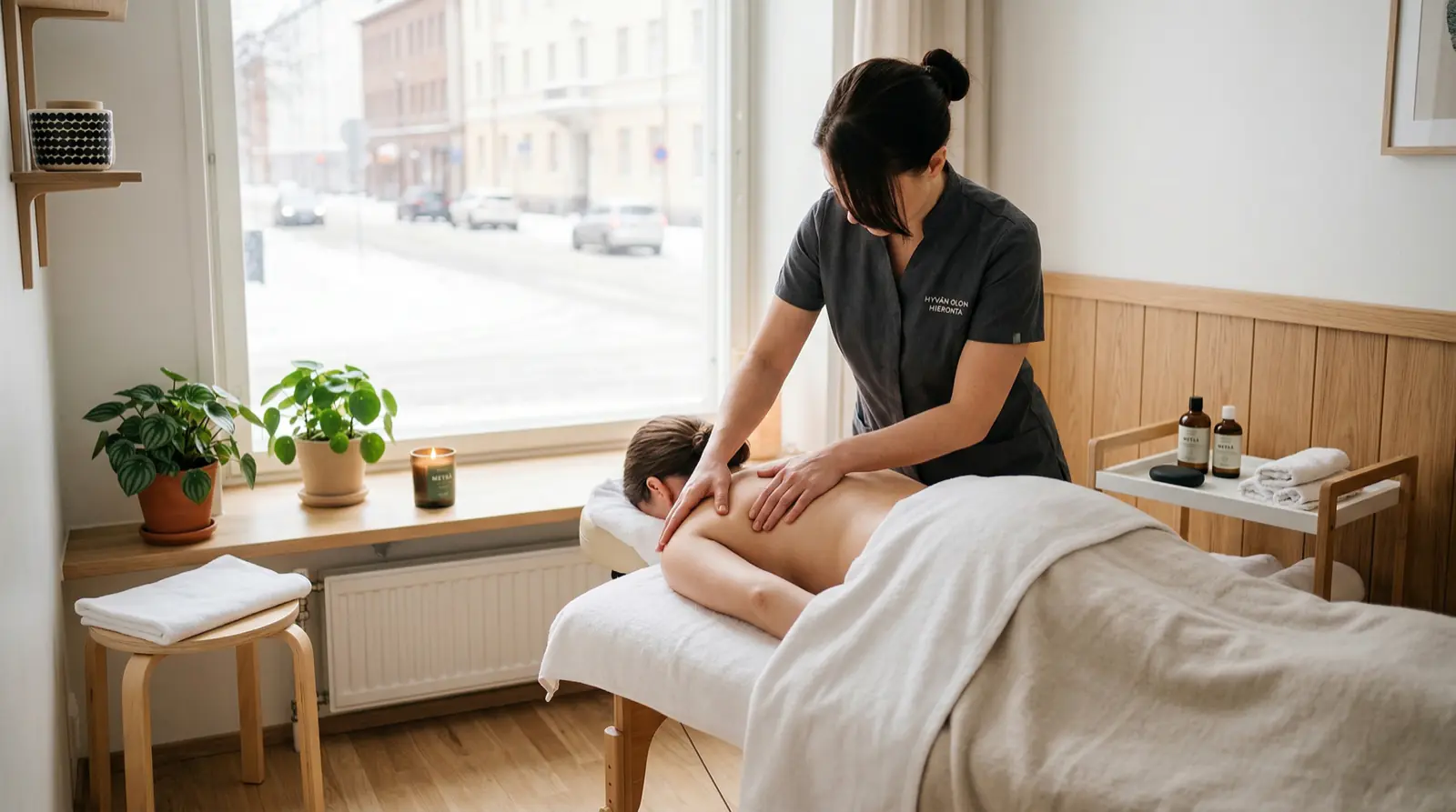 Rentouttava hierontahetki Hyvän Olon Hieronnassa Turussa